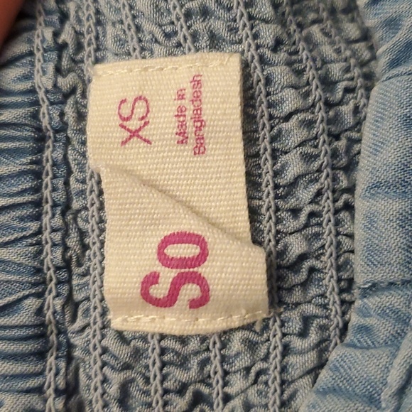 SO Fit and Flare Breathable Blue Dress With Buttons Juniors Size Extra Small - Picture 4 of 5